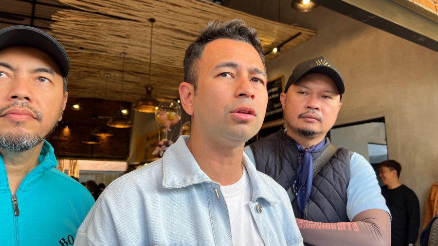 Raffi Ahmad setelah acara Sunmori bersama Gibran Rakabuming Raka, Minggu (4/2/2024)./Bloomberg Technoz-Mis Fransiska Dewi