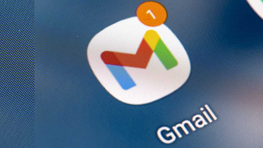 Ilustrasi logo Gmail. (Bloomberg)