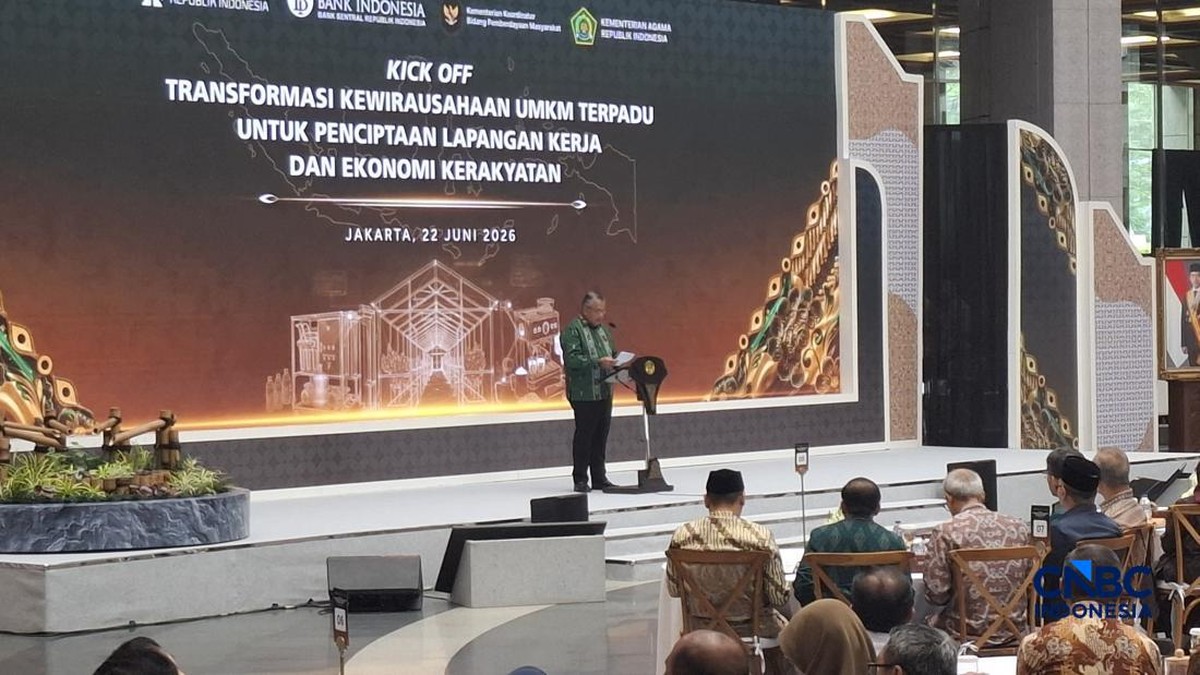 Foto: BI Luncurkan Program Transformasi UMKM Terpadu, Senin (22/6/2026). (CNBC Indonesia/Chandra Dwi Pranata)