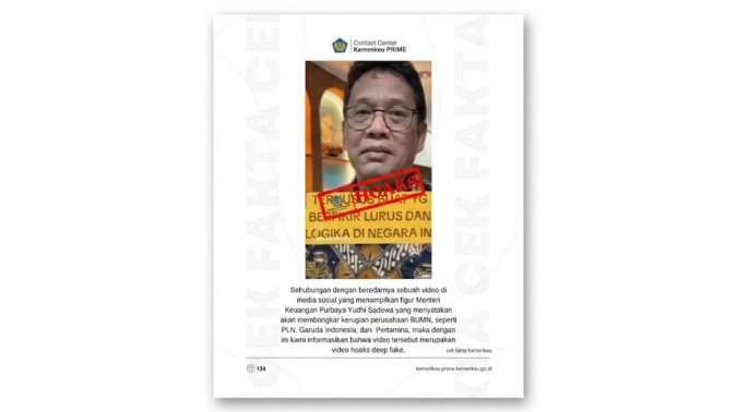 Ilustrasi: Kemenkeu Tegaskan Hoaks, Video Viral Menteri Purbaya Ungkap Kerugian BUMN Dipastikan Palsu