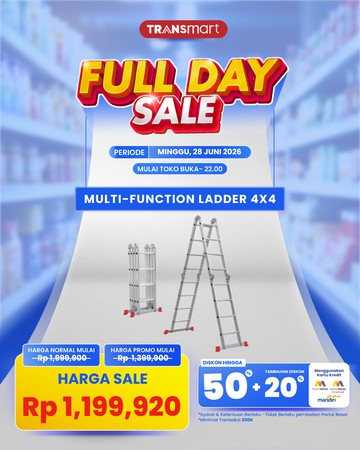 Transmart Full Day Sale Hadir Lagi: Peluang Emas Borong Tangga Multifungsi dengan Diskon Hingga Rp800 Ribu