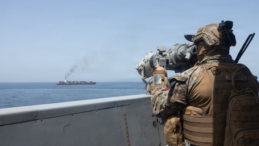 Ilustrasi patroli pasukan Amerika Serikat di Laut Arab. dok: US Navy