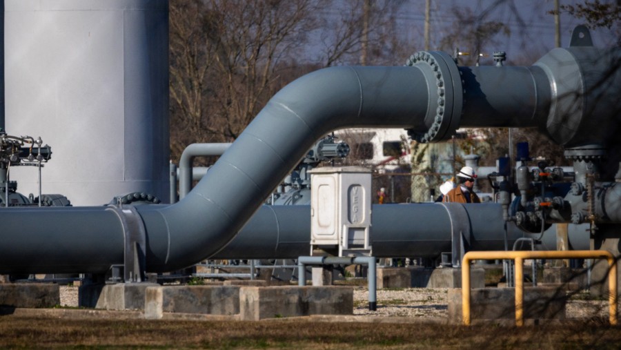 Sistem kompresor gas di jalur pipa gas Williams Transco di Houston, Texas, AS./Bloomberg-Antranik Tavitian